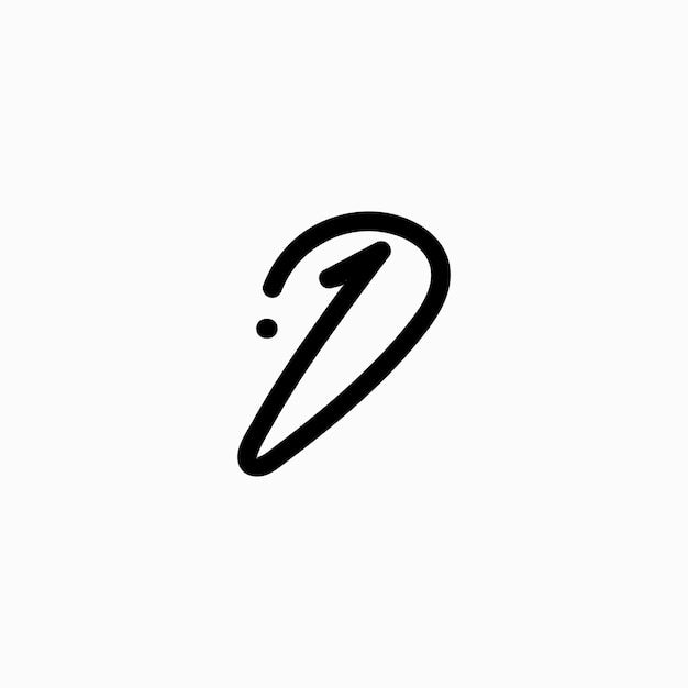 Czarno-białe Logo Litery D
