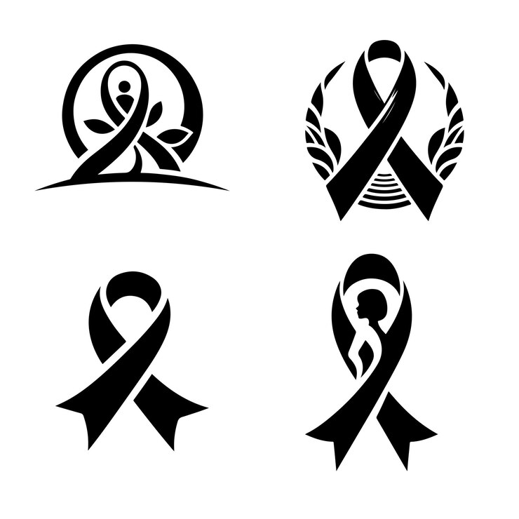 czarno-białe logo na wstążce z symbolem pokoju