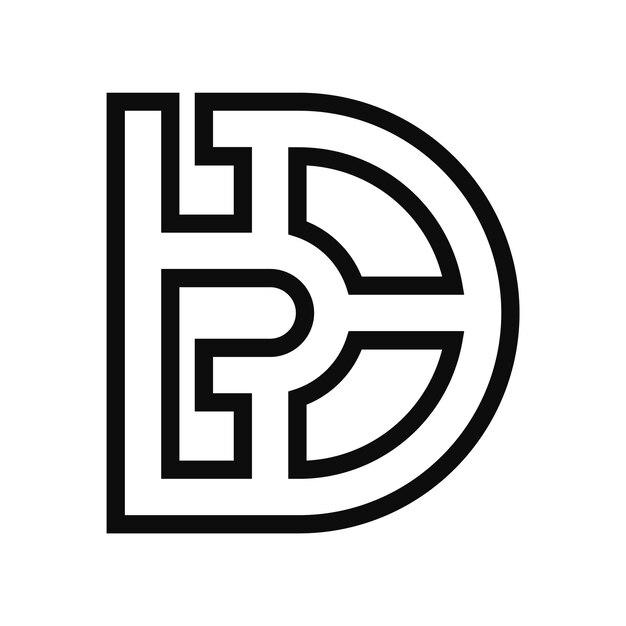 Czarno-białe logo z literą d