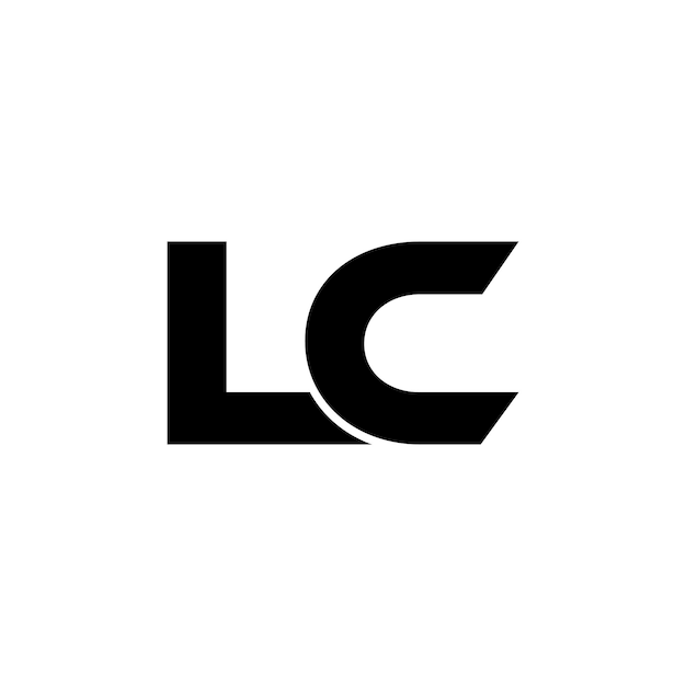 czarno-białe logo z literą LC