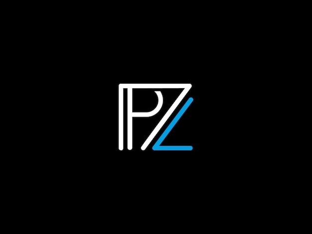Plik wektorowy czarno-białe logo z literą p