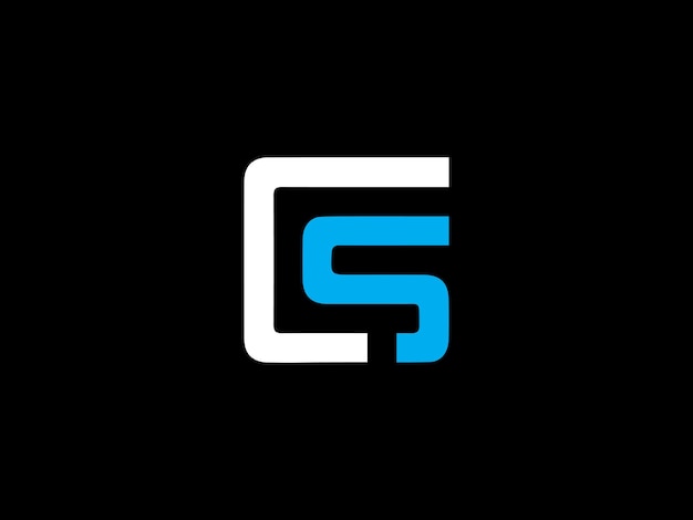 Czarno-białe logo z literami gs