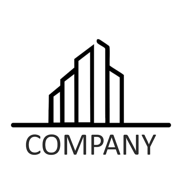 Czarno-białe logo z napisem company