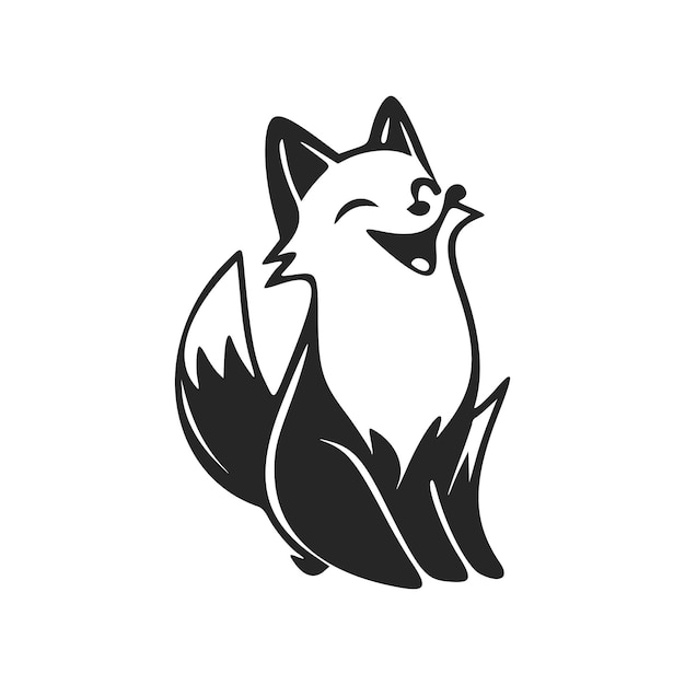 Czarno-białe Proste logo z estetycznym wesołym kucykiem