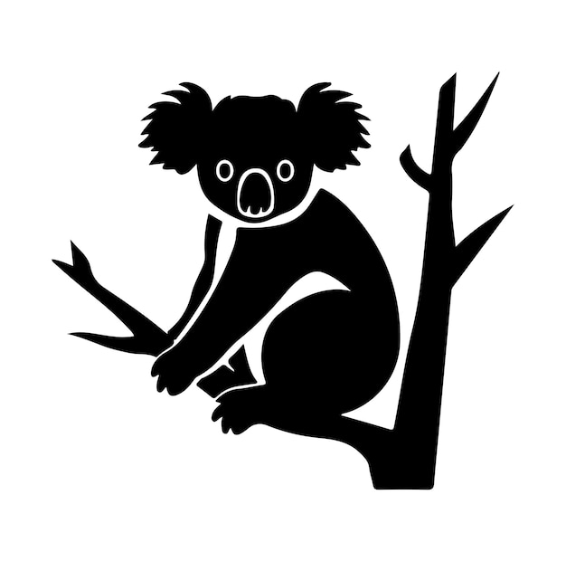 Plik wektorowy czarno-białe, skomplikowane logo z estetycznym i uroczym koala