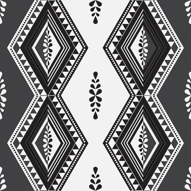 Czarno-białe ubrania etniczne tradycyjny wzór na tło lub tkaninę
