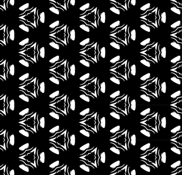 Czarno-biały bez szwu abstrakcyjny wzór Tło i tło Ozdobny wzór w skali szarości Mozaiki ozdoby Grafika wektorowa ilustracja EPS10