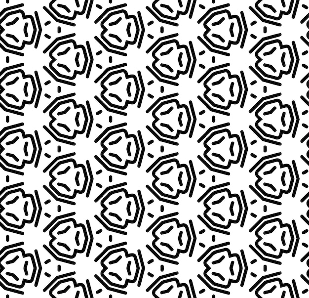 Czarno-biały Bezszwowy Wzór Abstrakcyjny Tło I Tło Szare Wzornictwo Ozdobne Ozdoby Mozaikowe Ilustracja Graficzna Wektorowa Eps10