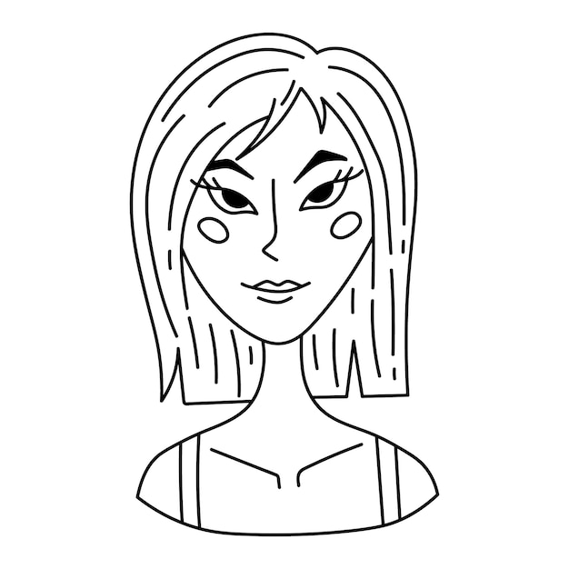 Czarno-biały doodle clipart. Prosty portret mężczyzny. Łatwo zmienić kolor.