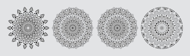 Czarno-biały Estetyczny Geometryczny Wzór Mandali
