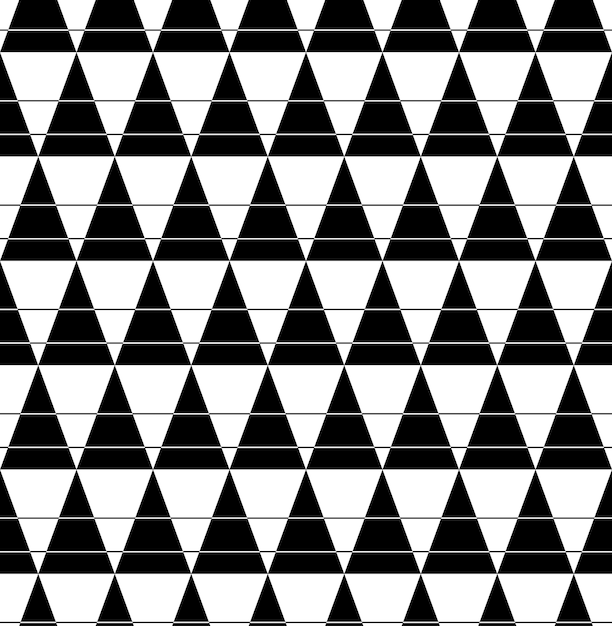 Czarno-biały geometryczny wzór z linii i trójkąta.