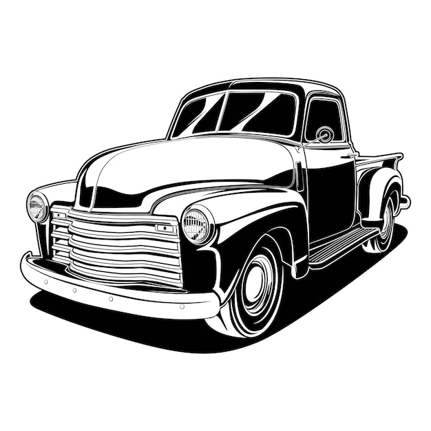 Czarno-biały ilustracja wektorowa samochodu do projektowania koncepcyjnego