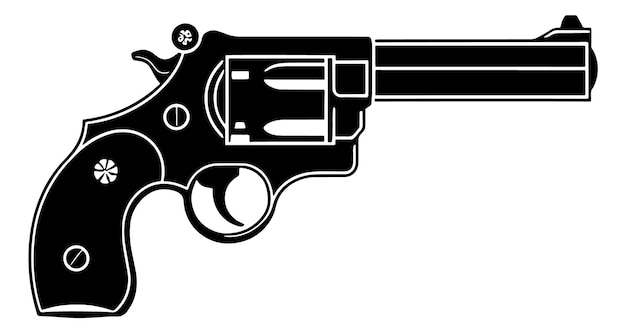 Czarno-biały obraz pistoletu z literą b.
