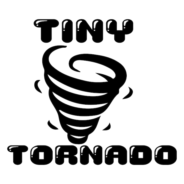 Czarno-biały Obraz Przedstawiający Tornado Z Napisem Tiny Tornado.