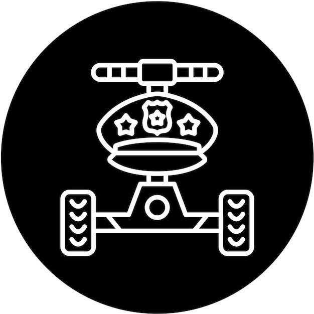 Plik wektorowy czarno-biały obraz robota z gwiazdami na nim