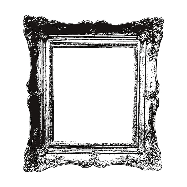 Wektor czarno-biały ozdobny panel wektorowy z grawerowanym stylem