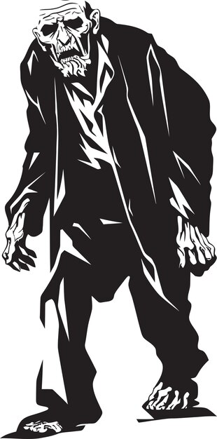 Plik wektorowy czarno-biały rysunek człowieka w czarnym garniturze