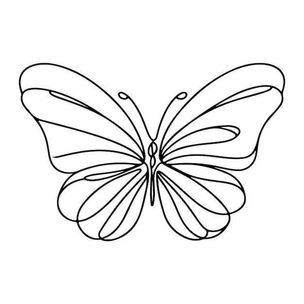 Plik wektorowy czarno-biały wektor motyla