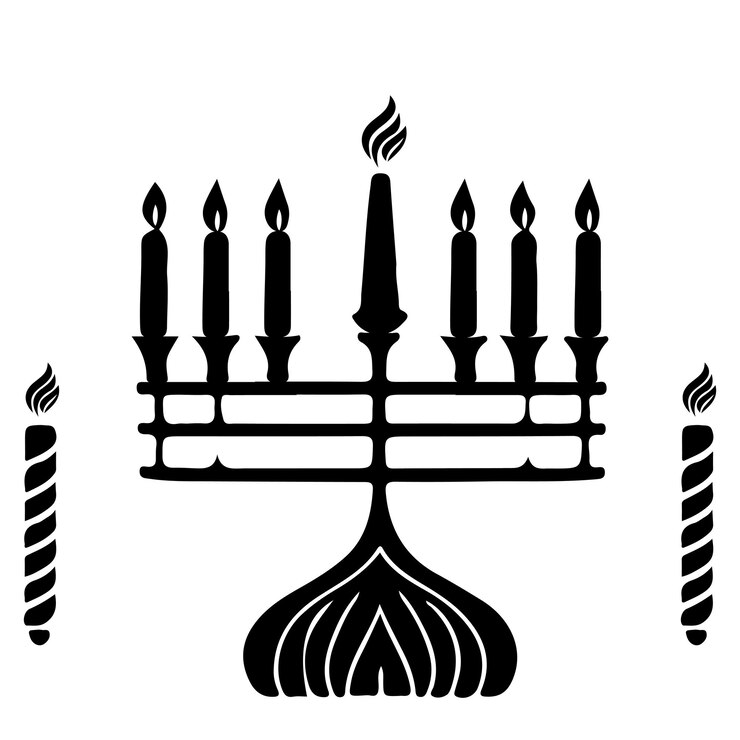 Czarno-biały wektorowy projekt Hanukkah