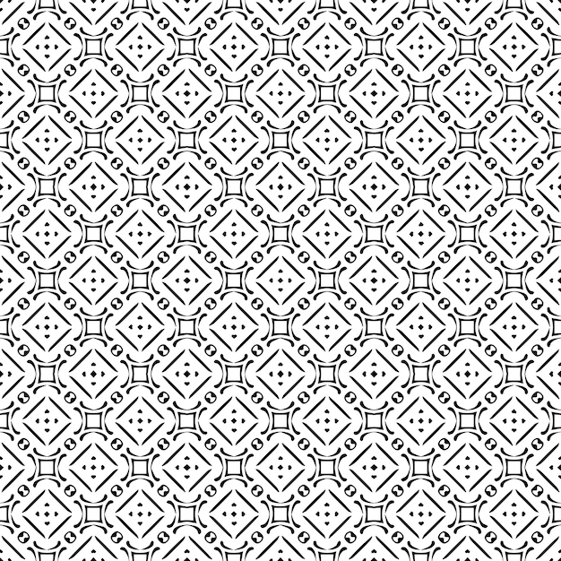 Czarno-biały wzór bez szwu tekstury Skala szarości ozdobnych projektów graficznych Mozaiki ozdoby Wzór szablonu Ilustracja wektorowa EPS10