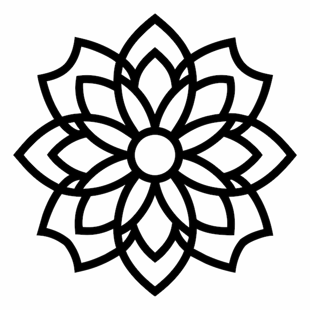 Plik wektorowy czarno-biały wzór z kwiatem na nim
