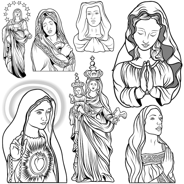 Czarno-biały zestaw Maryi Panny