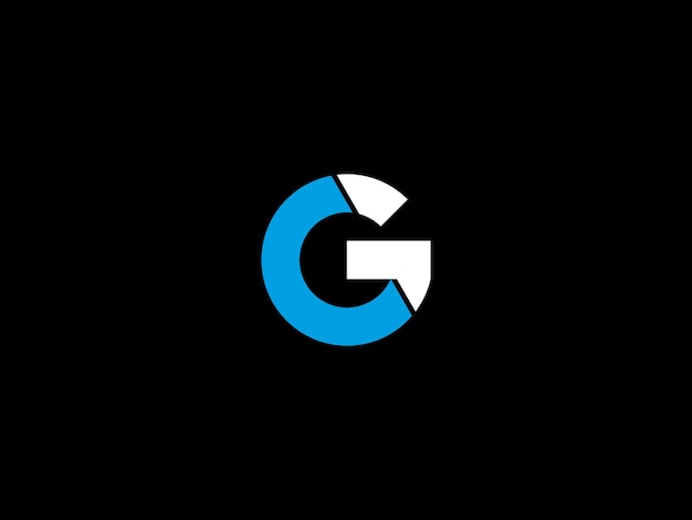 Czarno-niebieskie logo z literą g