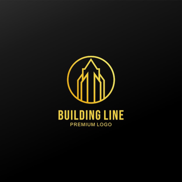 Czarno-żółte Logo Z Napisem Building Line Premium Logo
