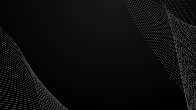 Czarny abstrakcyjny gradient tła tapety projektowania obrazu wektorowego z krzywą linią dla tła