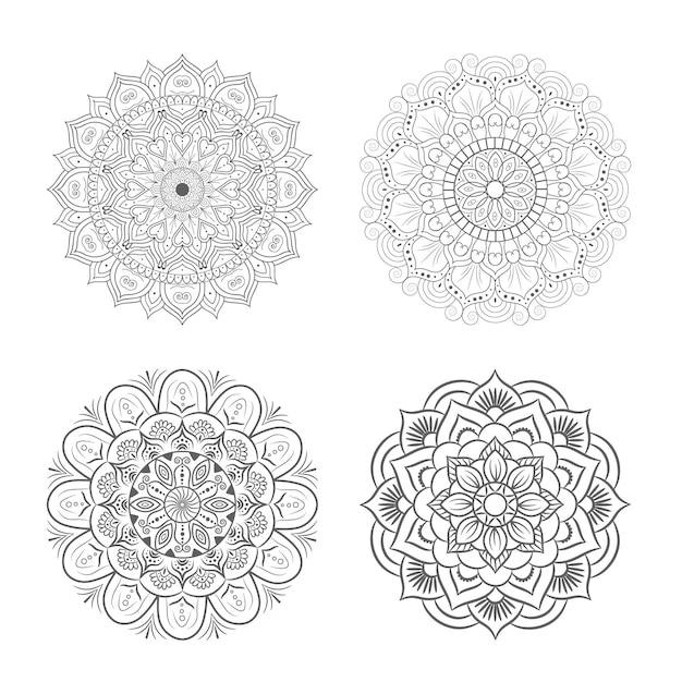 Czarny biały Mandala Design Images wektor swobodny