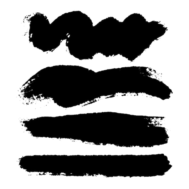 Czarny Distress Brushes Grunge Tekstury Splash Banner Ilustracji Wektorowych