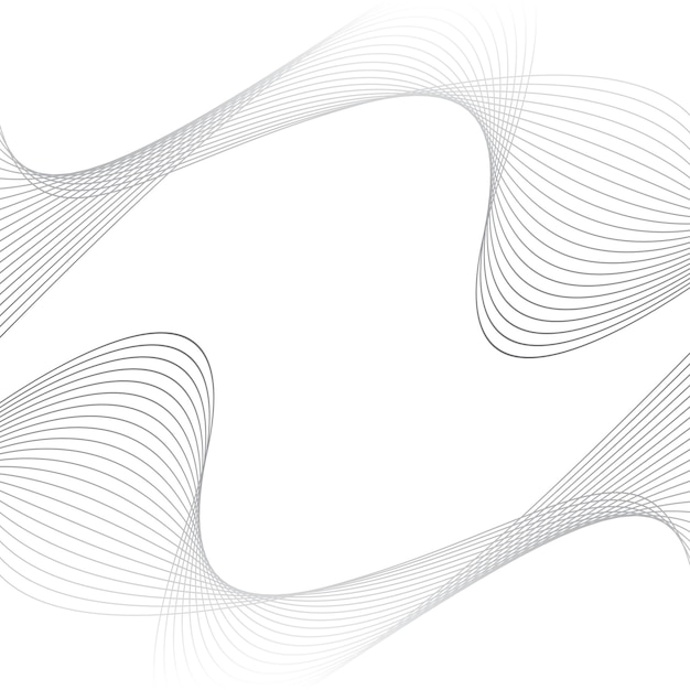 Czarny gradient Wavy Lines Izolowane na białym abstrakcyjnym tle