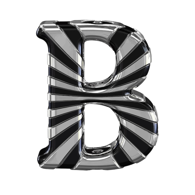 Plik wektorowy czarny i srebrny symbol 3d litera b