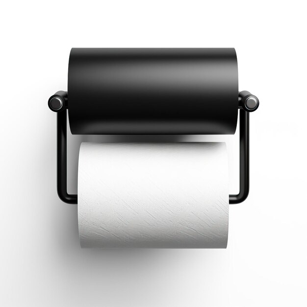 Plik wektorowy czarny kolor trzymacz papieru toaletowego wektor gradientu biały