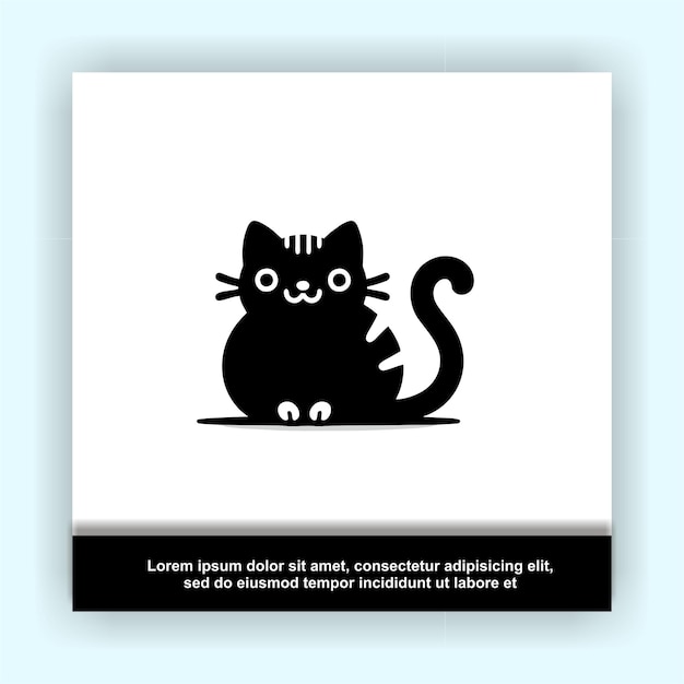 Plik wektorowy czarny kot z białym tłem, który mówi słowo na nim
