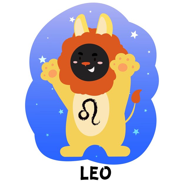 Plik wektorowy czarny królik przebrany za znak zodiaku - lew