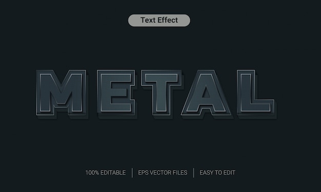 Czarny Metalowy Efekt Stylu Tekstu 3d