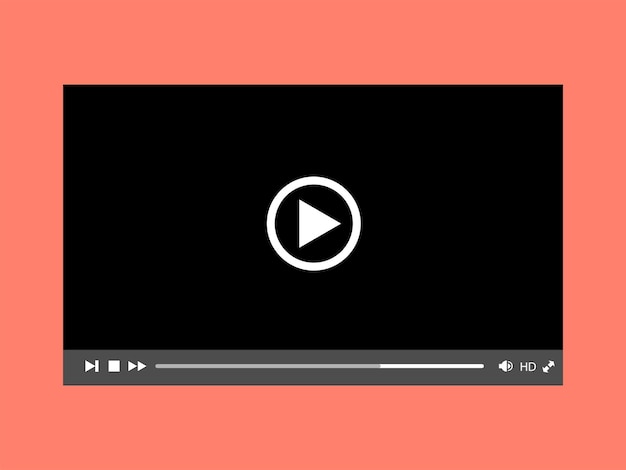 Czarny odtwarzacz wideo na różowym tle Program wideo lub filmowy Ilustracja wektorowa