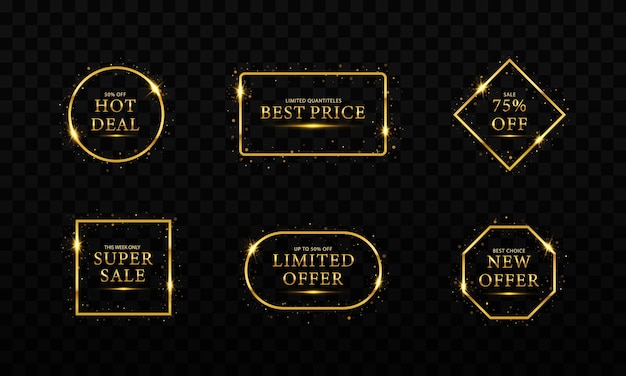 Czarny Piątek Luksusowy Baner Sprzedaży Złoty Tekst Napis Sprzedaż Baner Plakat Logo
