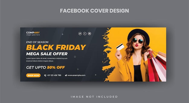 Plik wektorowy czarny piątek moda promocyjna okładka na facebooka i szablon projektu banera internetowego