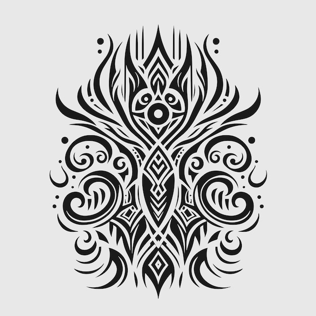 Czarny Plemienny Mandalatattoo Design Vector