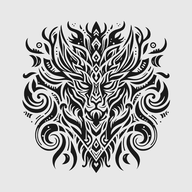 Czarny plemienny MandalaTattoo Design Vector