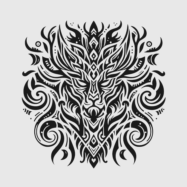 Plik wektorowy czarny plemienny mandalatattoo design vector