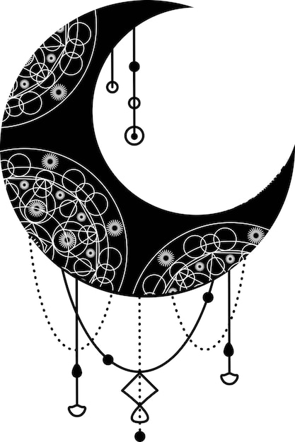 Czarny półksiężyc Symbol Półksiężyc Element dekoracyjny