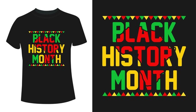 Czarny Projekt Koszulki Miesiąca Historii