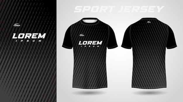 czarny projekt koszulki sportowej tshirt