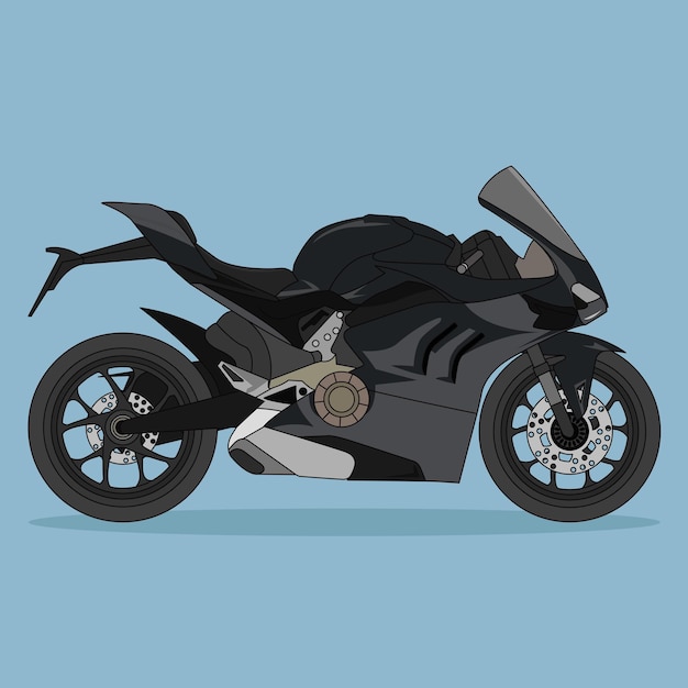 Plik wektorowy czarny sportowy motocykl racing motorbike design ilustracja wektor