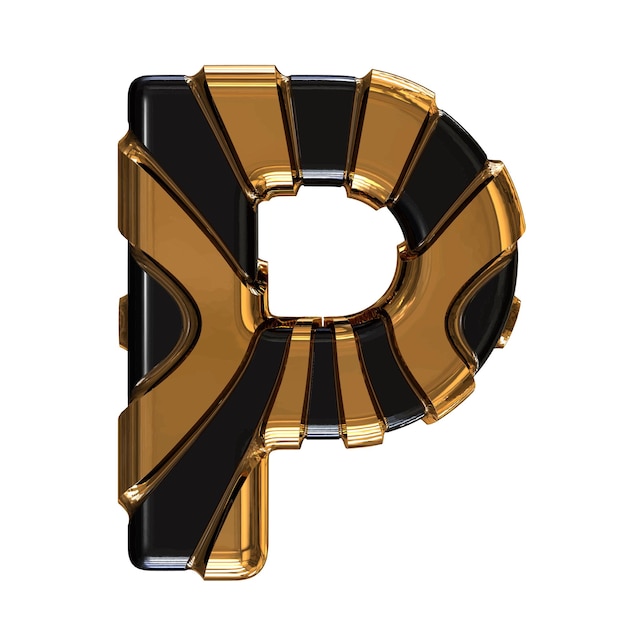 Czarny Symbol Ze Złotymi Pionowymi Paskami Litera P