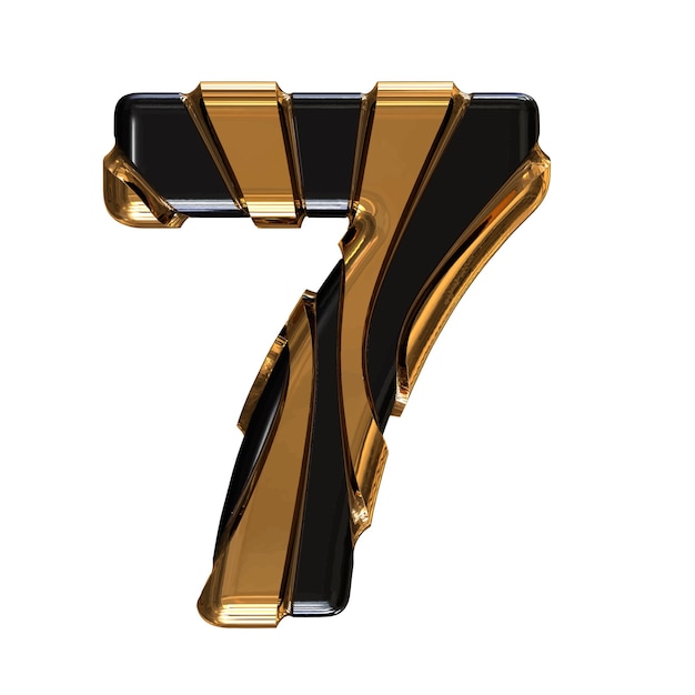 Plik wektorowy czarny symbol ze złotymi pionowymi paskami numer 7