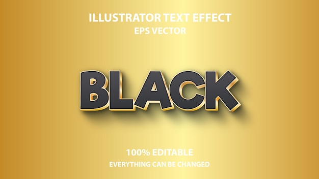 Czarny Tekst Edytowalny Efekt